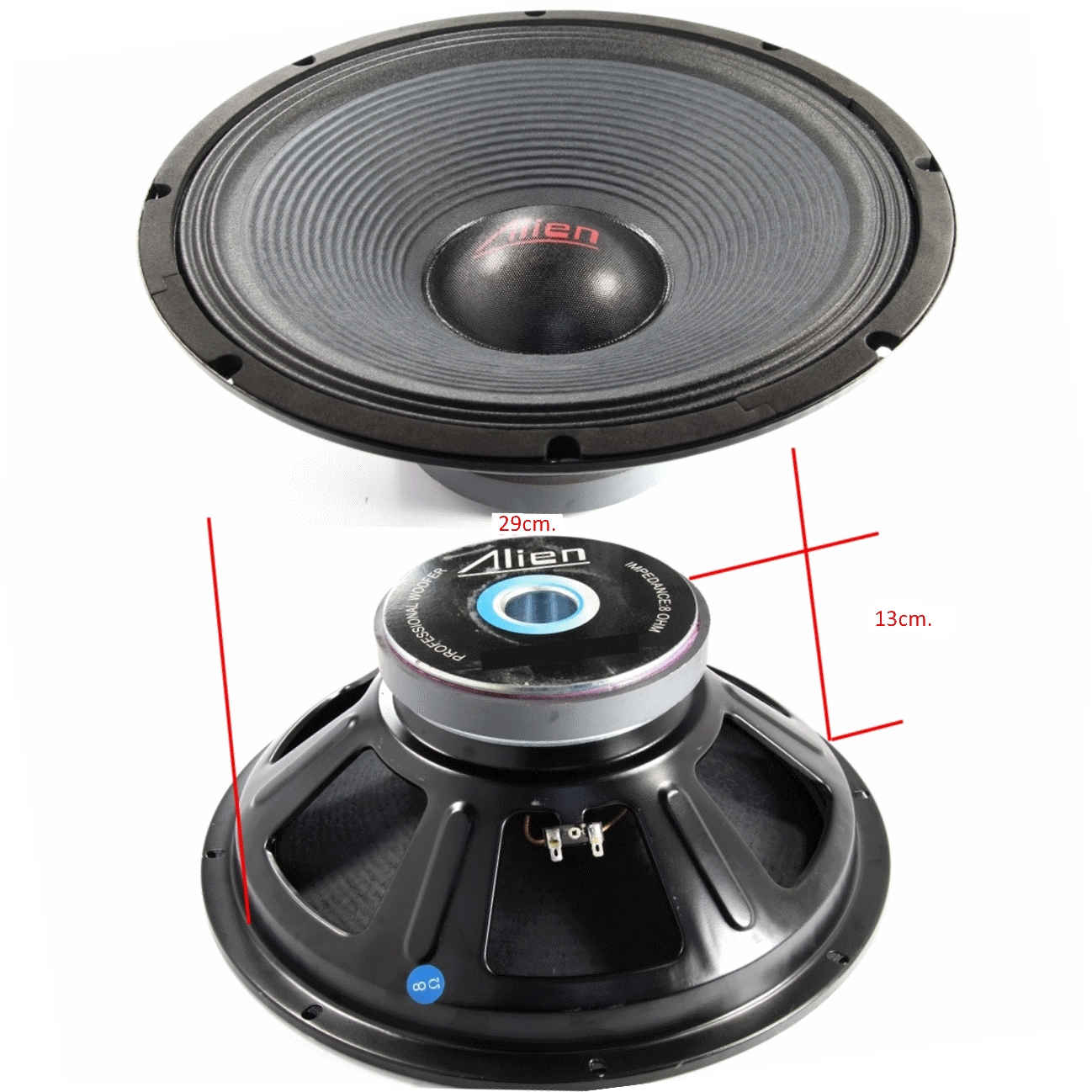 Нискочестотен говорител, AN 0812,12",30cm.,8ohm.