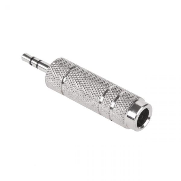 Преход стерео жак 3.5/6.3mm. метален