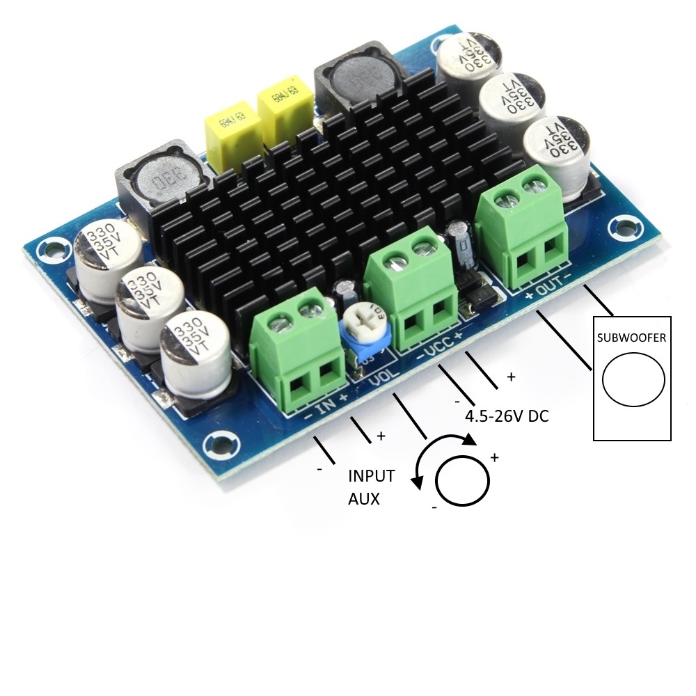 Кит, платка усилвател 100W, моно, D-клас