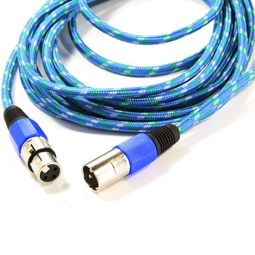 Кабел за микрофон канон мъжки/ канон женски 3m. BLUE