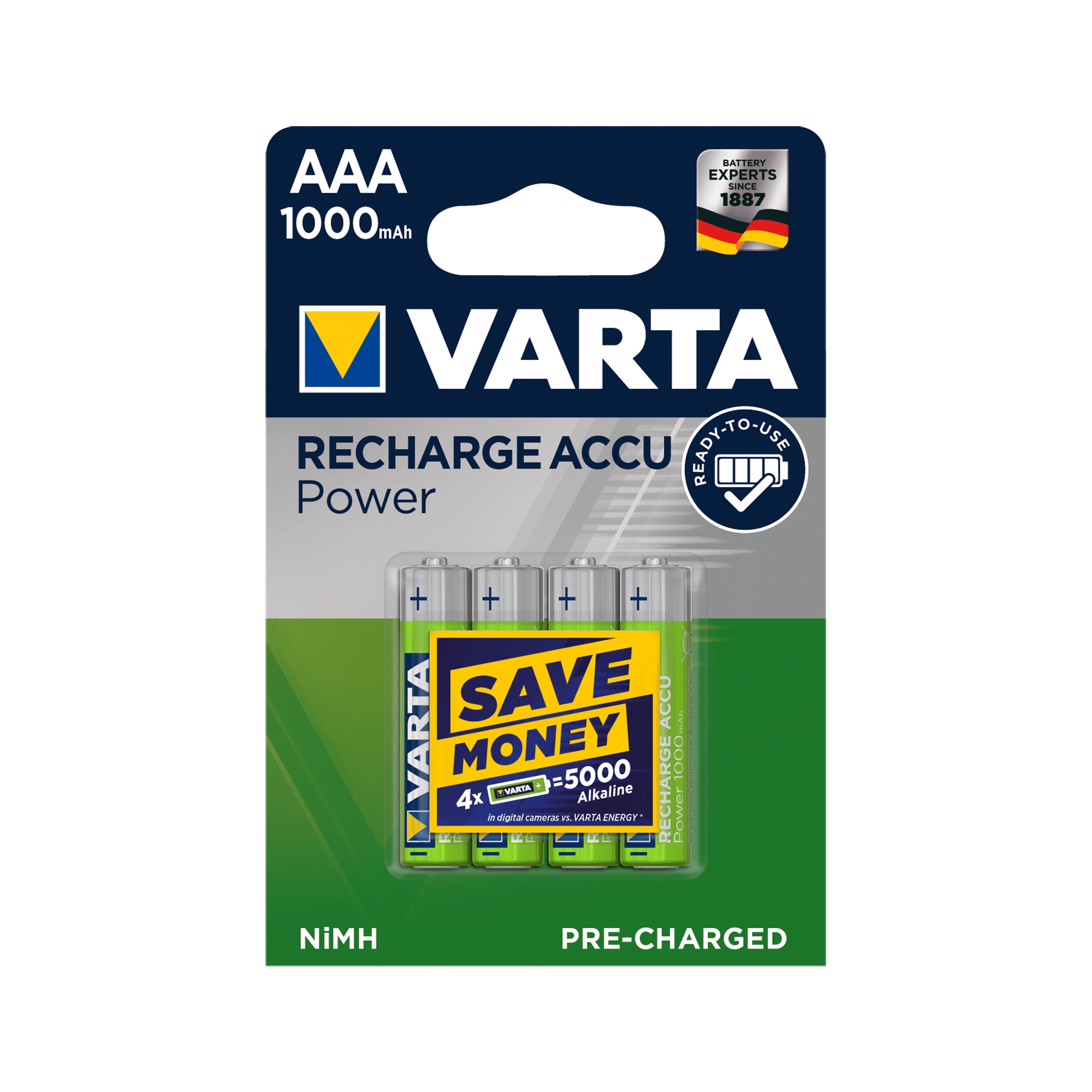 Акумулаторна батерия AAA 1.2V 1000mah. VARTA 1бр.