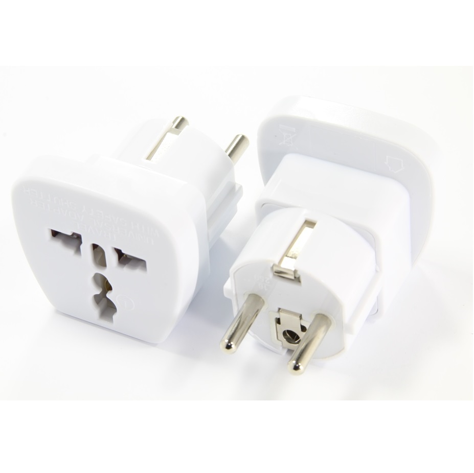 Преход за контакт английски стандарт/Щепсел 220V шуко бял