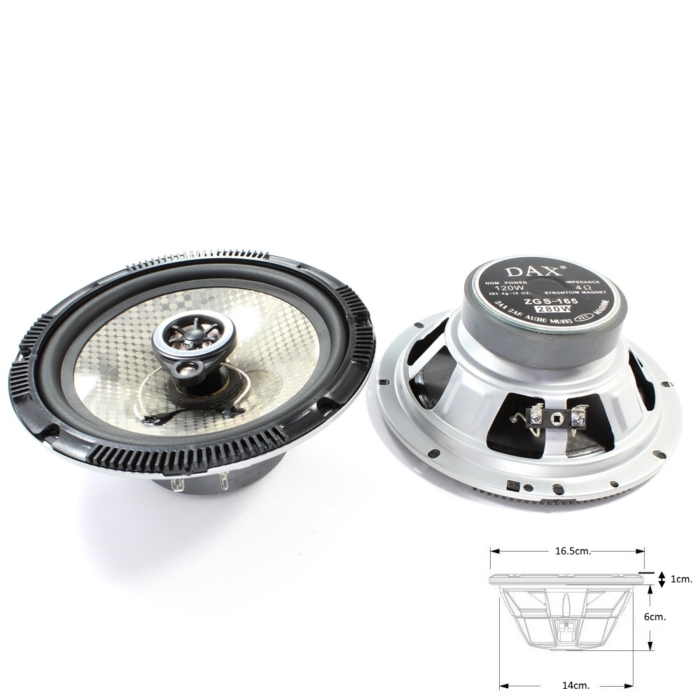 Говорители за автомобил 6.5" 16.5cm. 4ohm. ZGS-165 комплект 2бр.