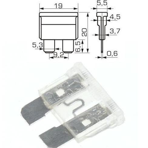 Предпазител за автомобил 25A 20x20mm.