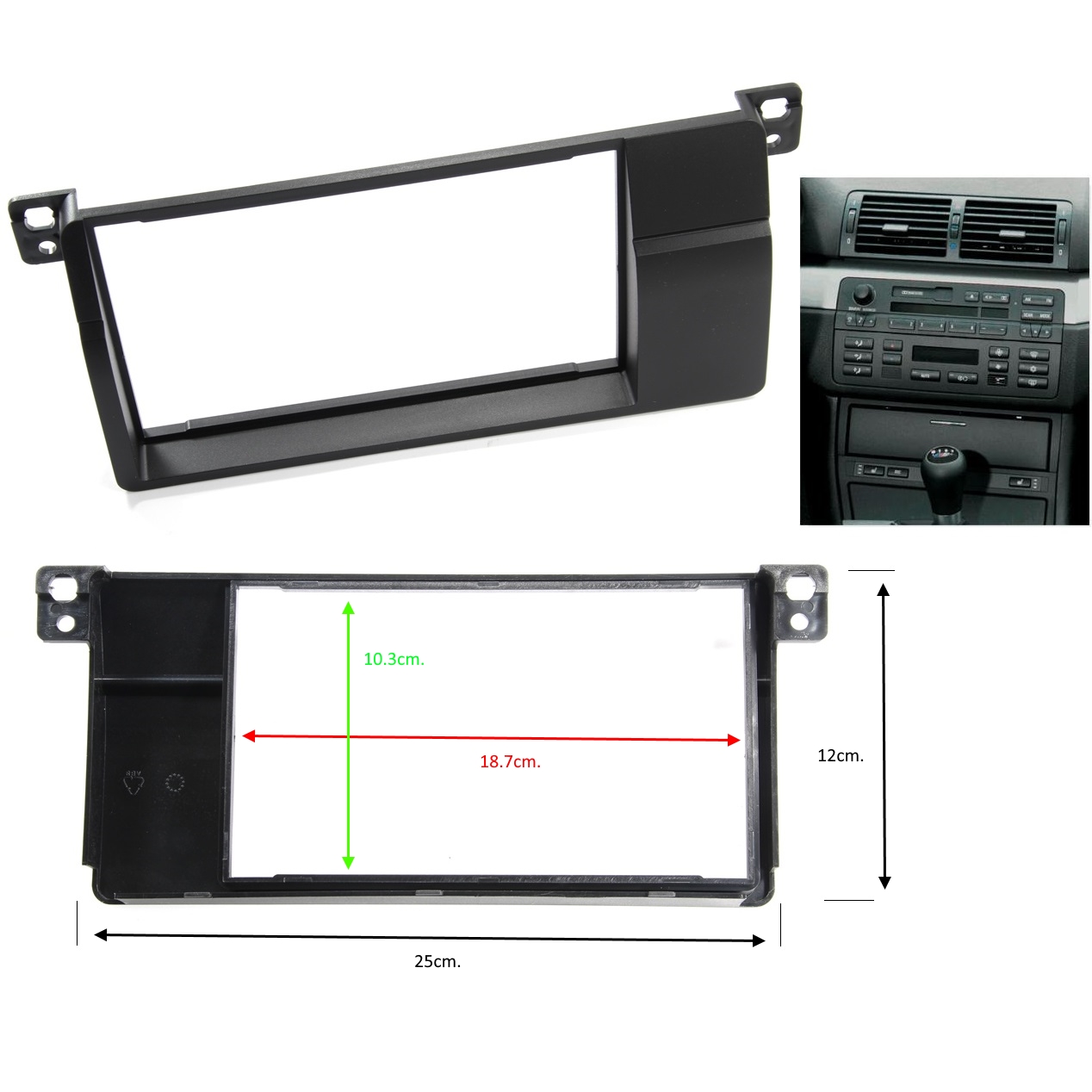 Рамка за мултимедия BMW 3 (E46),1998-2007,2DIN, ляво разположение