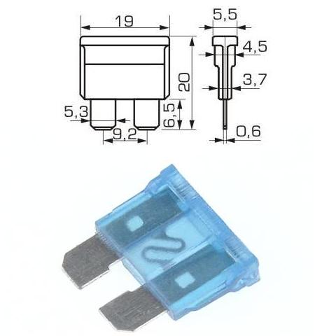 Предпазител за автомобил 15A 20x20mm.