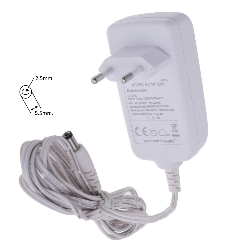 Захранване, адаптер,12V,3A, букса 2.5/5.5mm.
