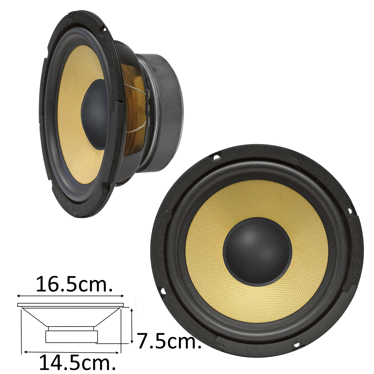 Нискочестотен говорител бас 6.5" 8ohm. KEVLAR