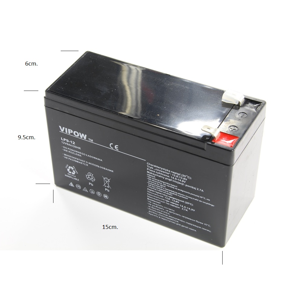 Акумулатор 12V 9Ah VIPOW
