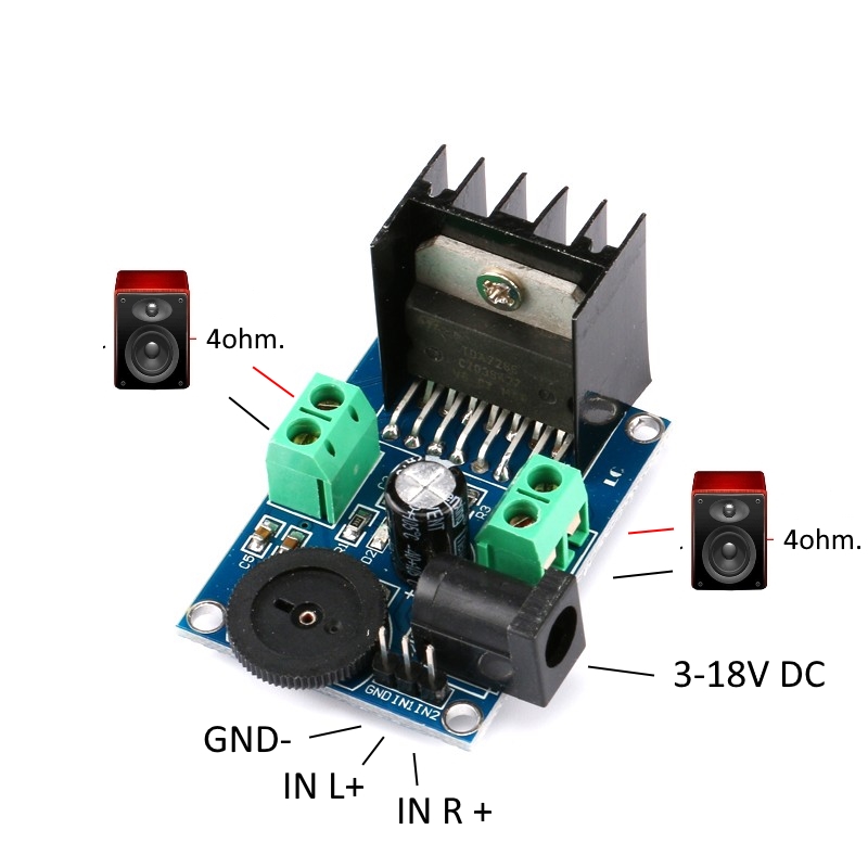 Кит, платка усилвател,2X7W, TDA7266