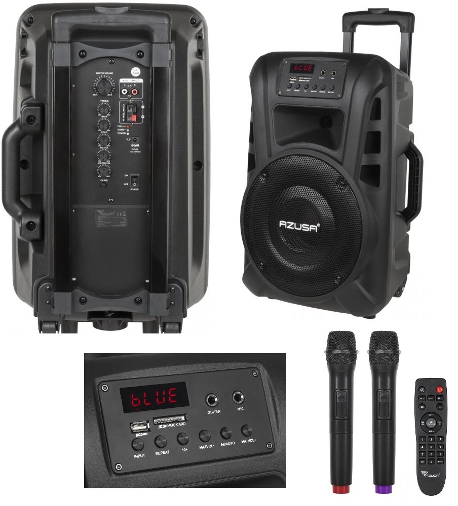 Тонколона преносима с усилвател и акумулатор 10" FM/SD/BLUETHOOT/USB