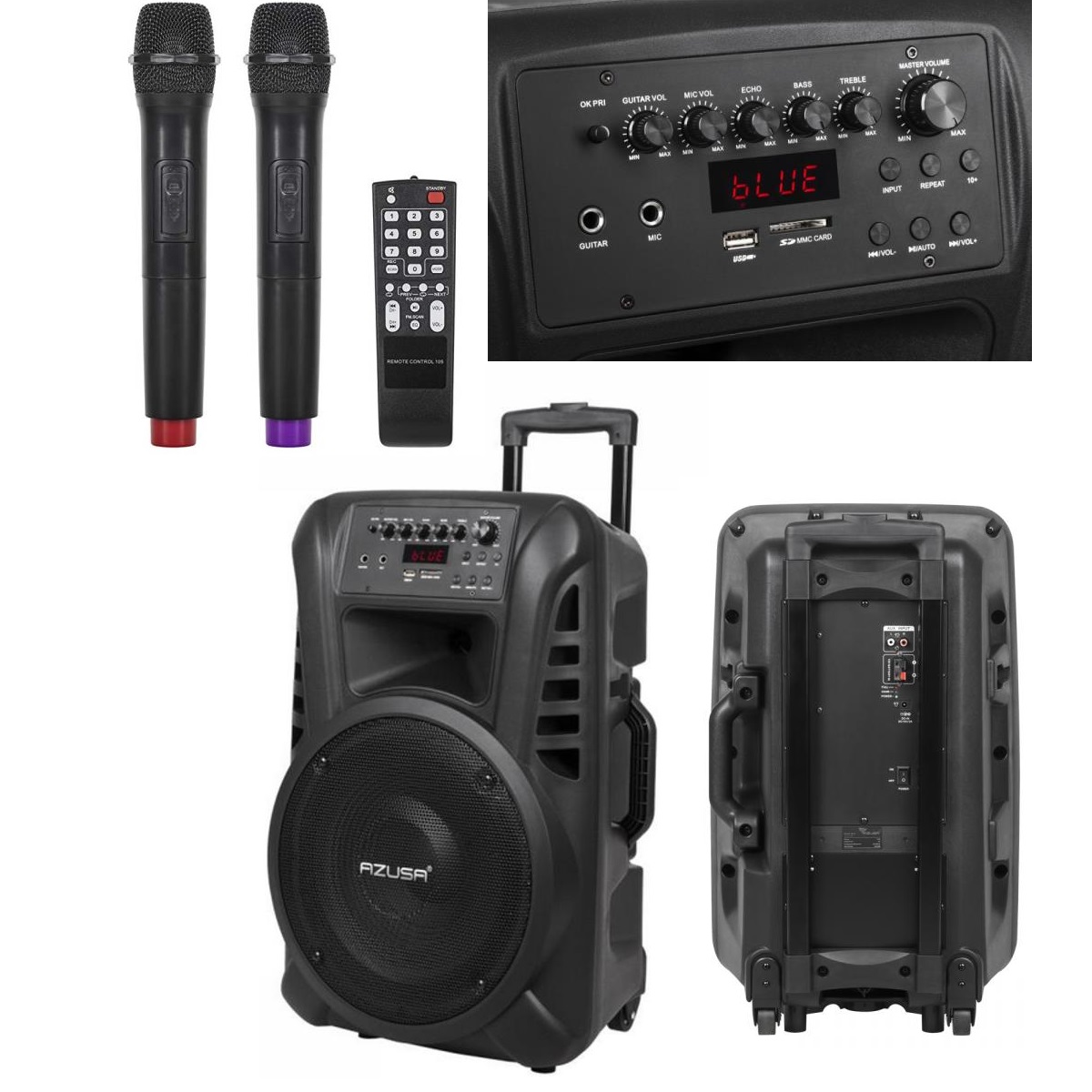 Тонколона преносима с усилвател и акумулатор 12" FM/SD/BLUETHOOT/USB