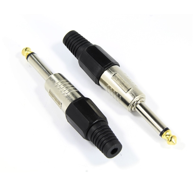 Жак букса за микрофон 6.3mm. моно профи черен