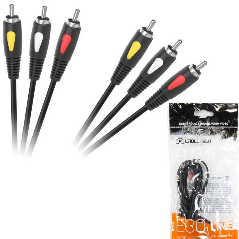 Кабел 3RCA/3RCA 3m. ECO LINE