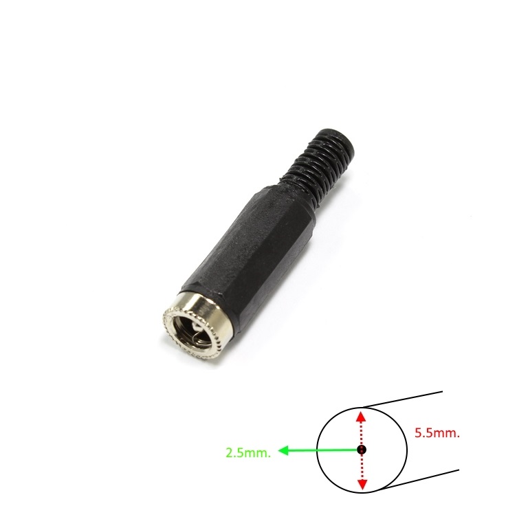 Гнездо букса за захранване 2.5/5.5mm. за кабел
