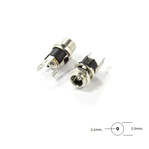 Гнездо букса за захранване 2.5/5.5mm. метално