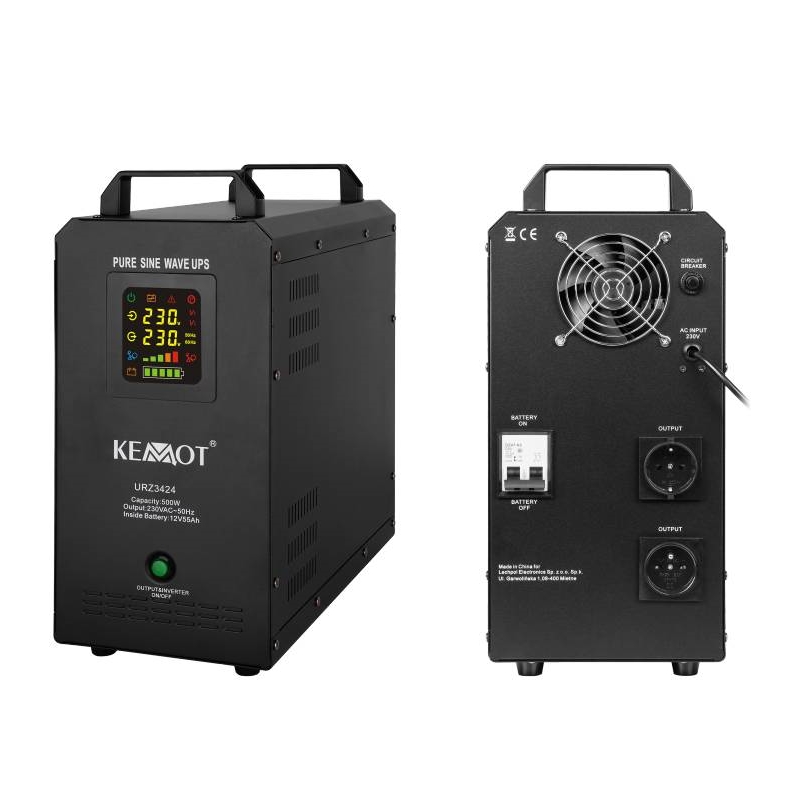 Резервно захранване за отоплителни системи с чиста синусоида 12/220V 500W+АКУМУЛАТОР 55AH