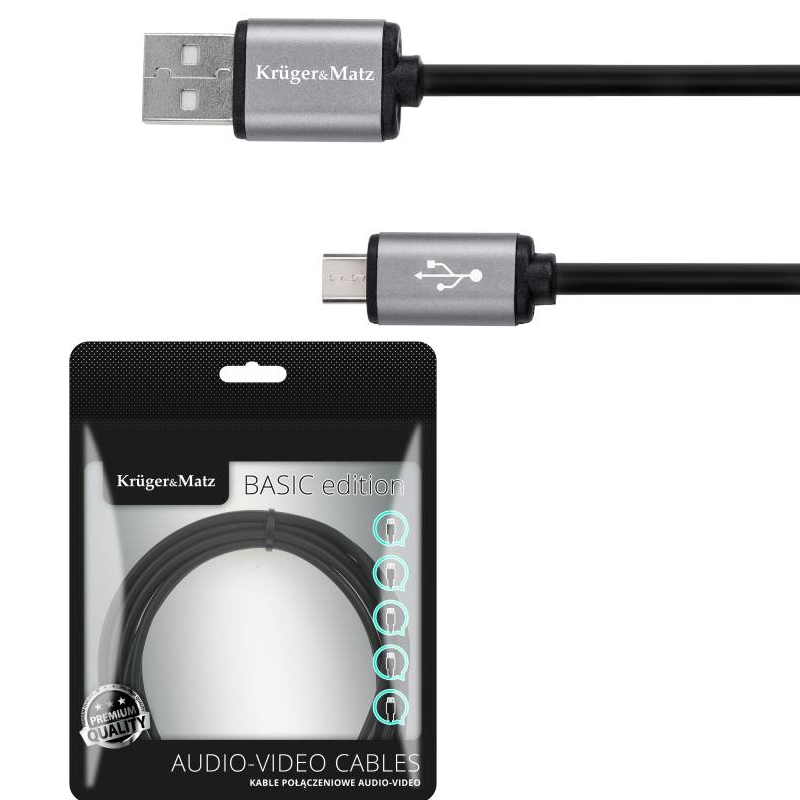 Кабел USB-MICRO USB 1M KRUGER&MATZ BASIC