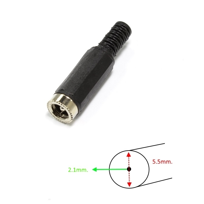 Гнездо за захранване 2.1/5.5mm. за кабел