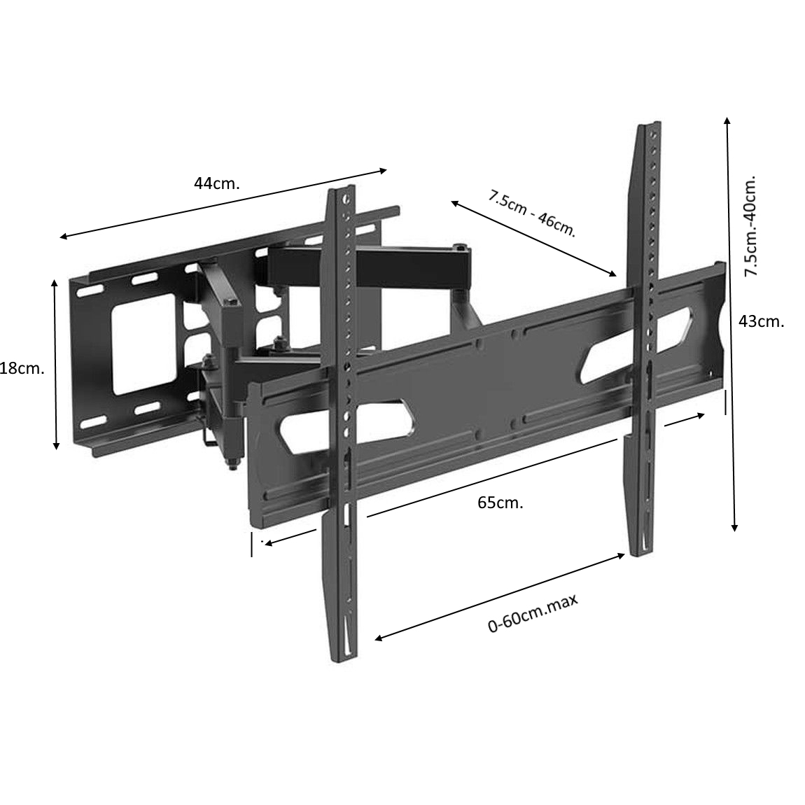 Стойка за телевизор с подвижно рамо,37-75", VESA 600X400mm.max