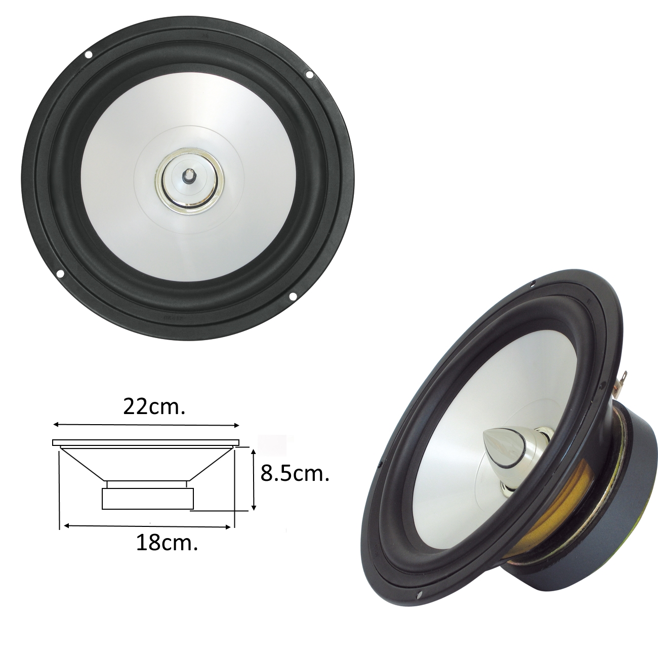 Нискочестотен басов говорител 8" 20cm. 8ohm. SILVER