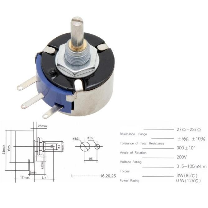 Потенциометър 470Ohm. 3W линеен